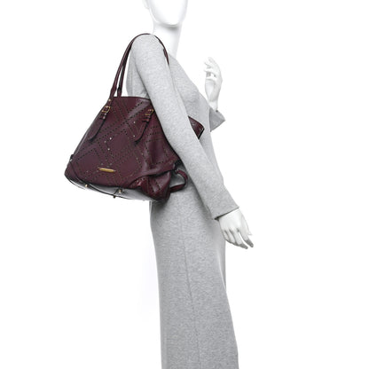 Burberry Calfskin Perforated Medium Salisbury Tote Burgundy 2 of 10