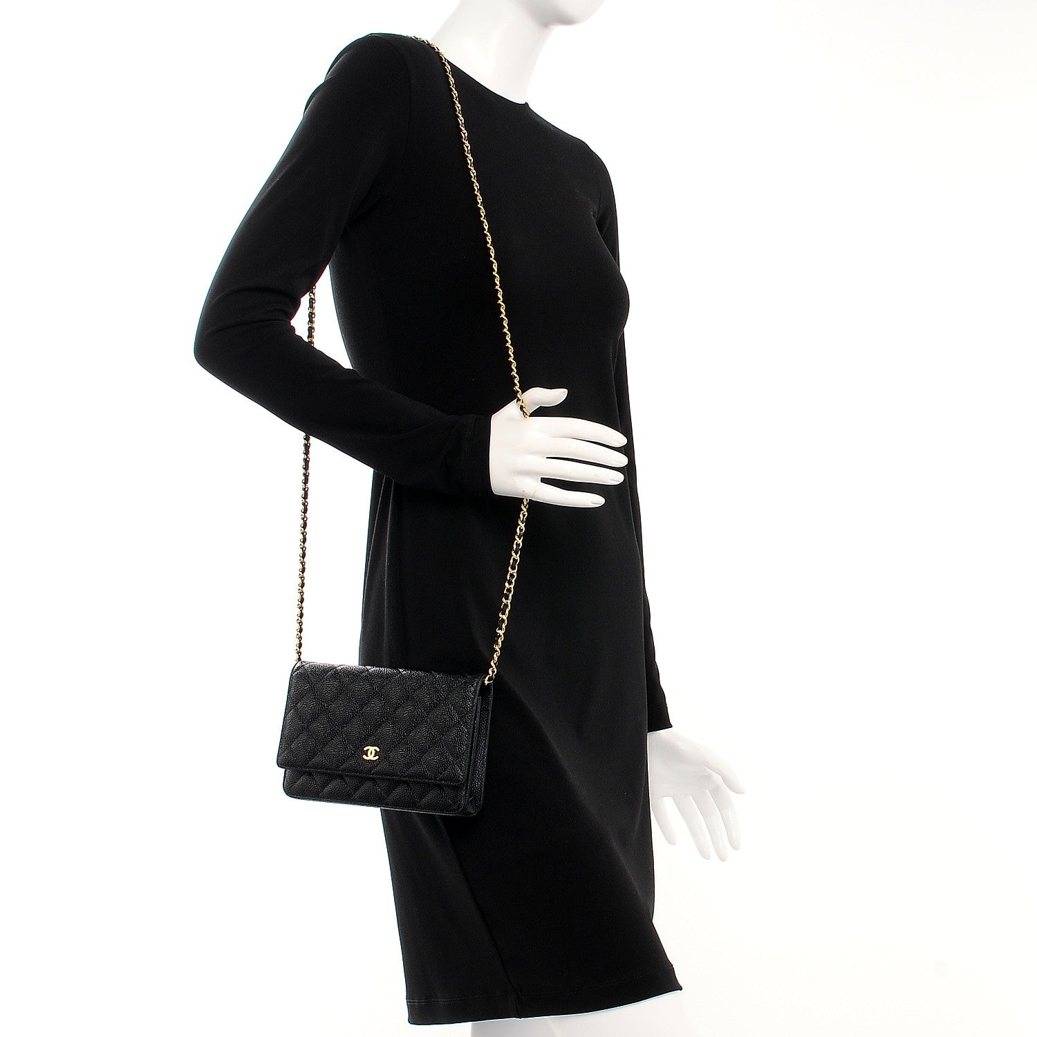 Chanel Caviar Quilted Wallet On Chain WOC Black 2 of 9