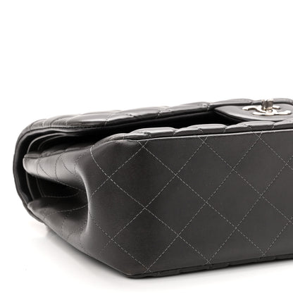 Chanel Lambskin Quilted Jumbo Double Flap Dark Grey 9 of 10