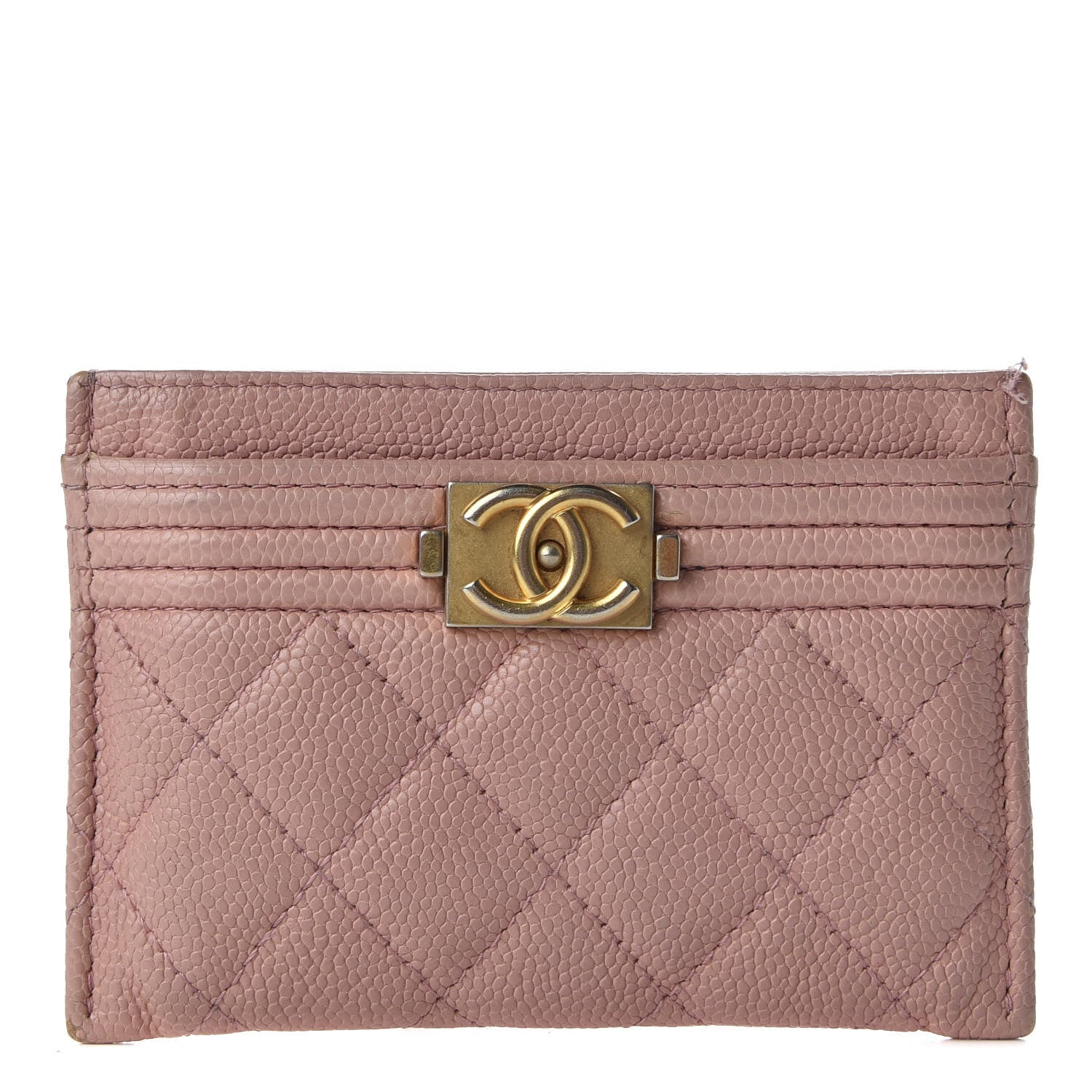 Chanel Caviar Quilted Boy Card Holder Light Pink 1 of 10