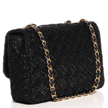 Chanel Woven Nylon Medium Single Flap Black 3 of 8