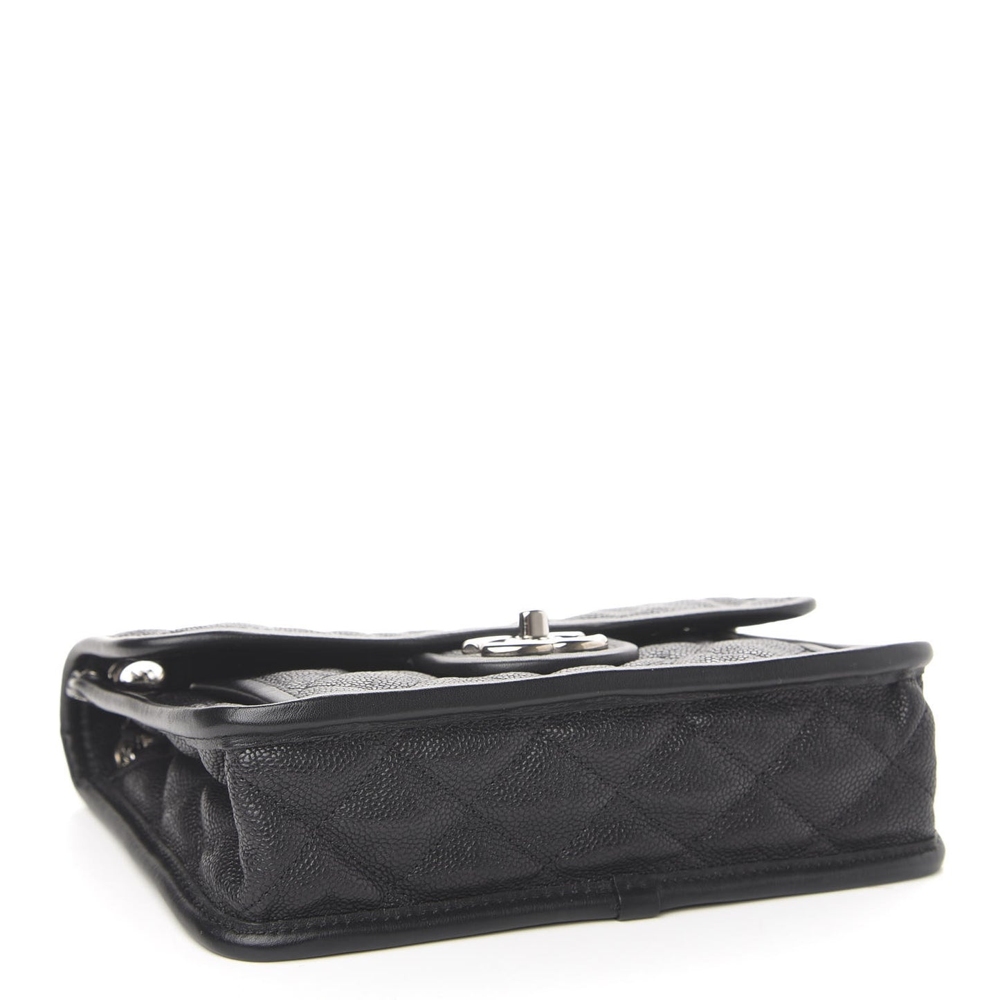 Caviar Quilted Mini French Riviera Flap Black