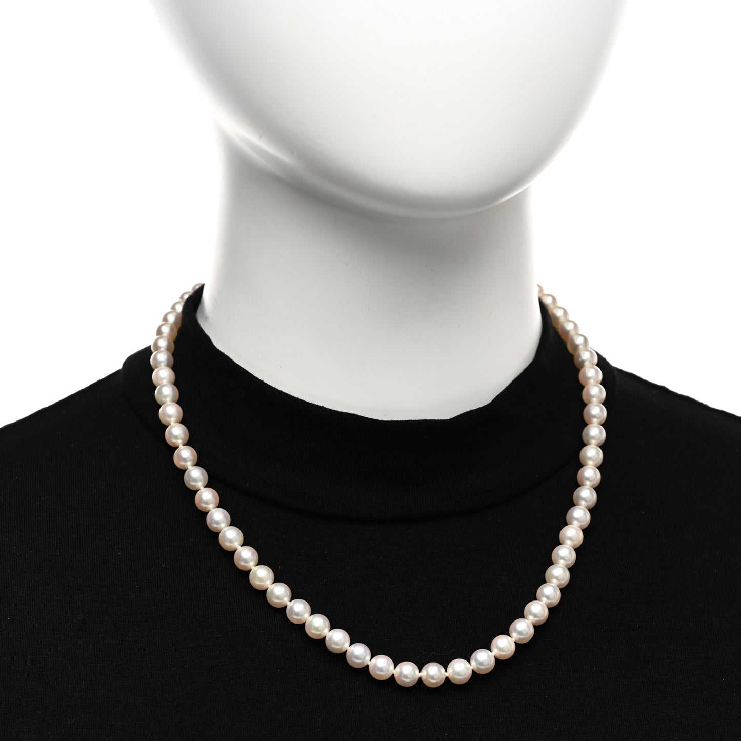 18K Yellow Gold Akoya Cultured Pearl 6.5-7mm Strand Necklace