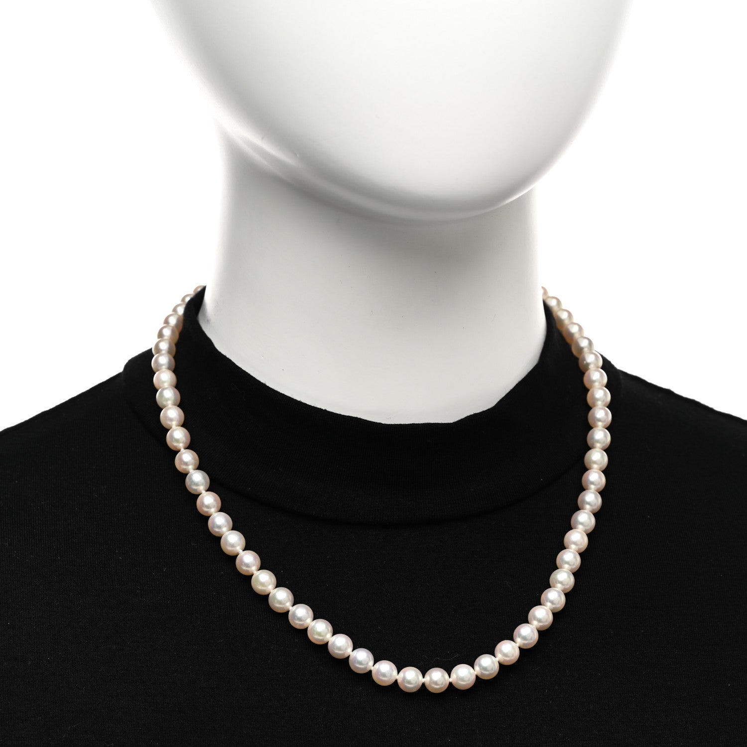 Mikimoto 18K Yellow Gold Akoya Cultured Pearl 6.5-7mm Strand Necklace 2 of 5