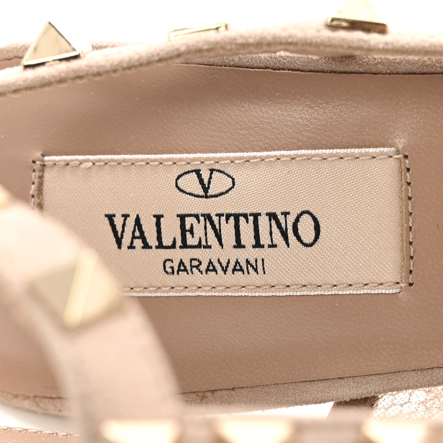 Valentino Garavani Mesh Calfskin Rockstud Ankle Strap 100mm Pumps 37 Biscotto 7 of 13