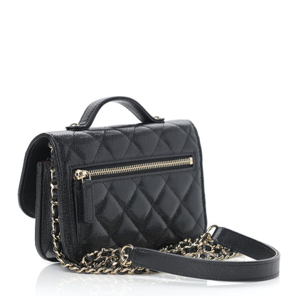Chanel Caviar Quilted Business Affinity Clutch With Chain Black 3 of 12