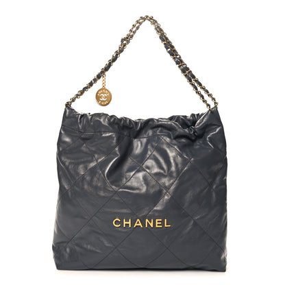 Chanel Shiny Calfskin Quilted Chanel 22 Dark Grey 1 of 13