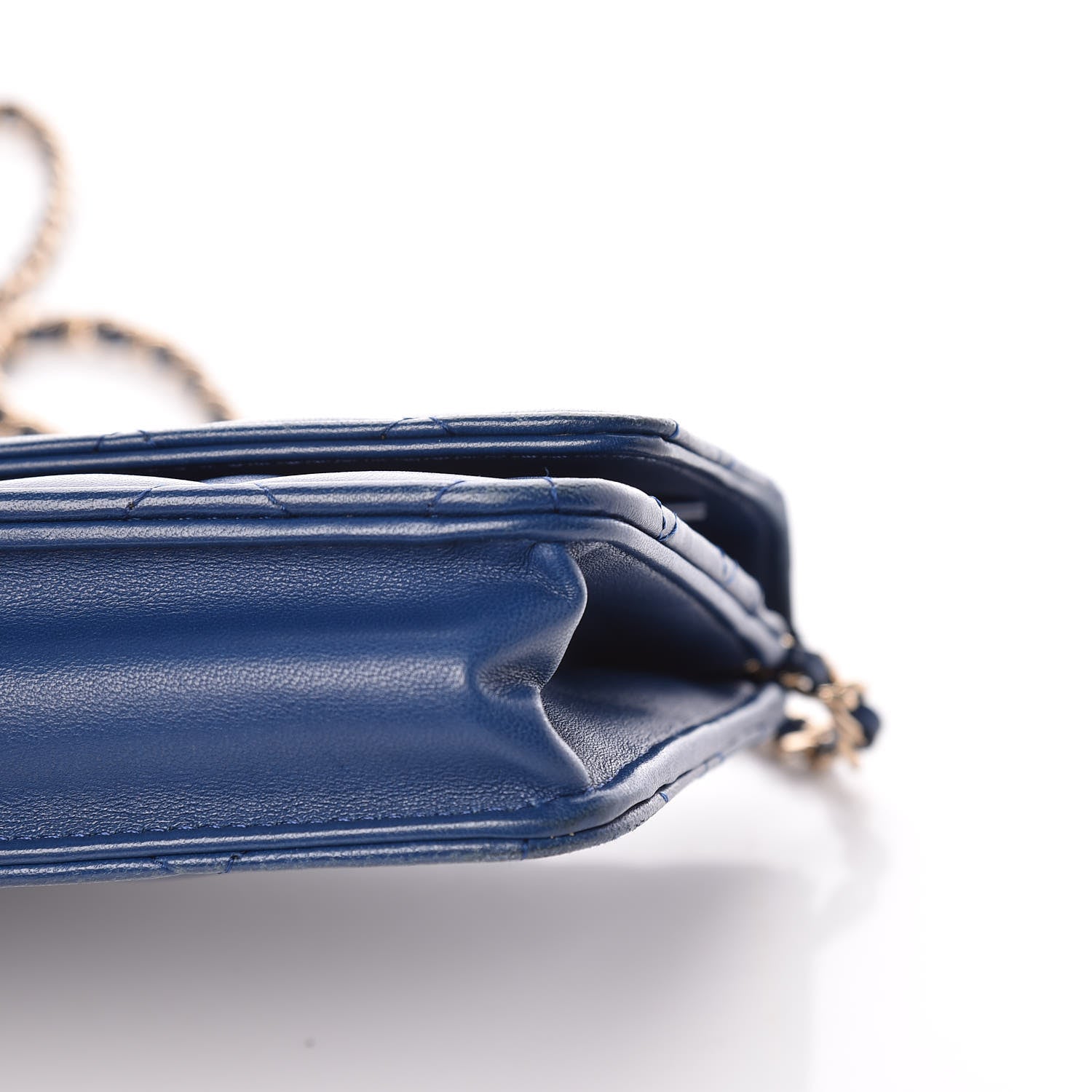 Chanel Lambskin Quilted Wallet On Chain WOC Dark Blue 6 of 15