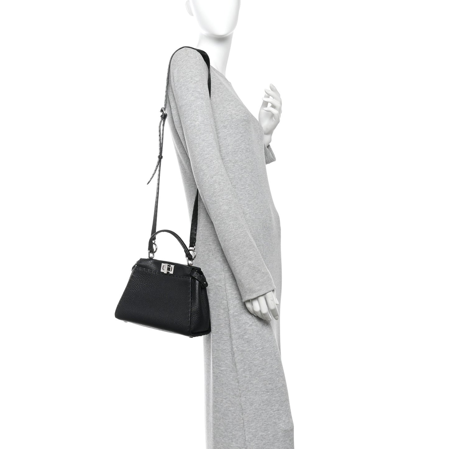 Cuoio Romano Selleria Bi-Color Mini Peekaboo Iconic Satchel Black Mou