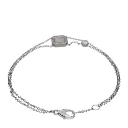 Harry Winston 18K White Gold Diamond HW Logo Bracelet 2 of 4