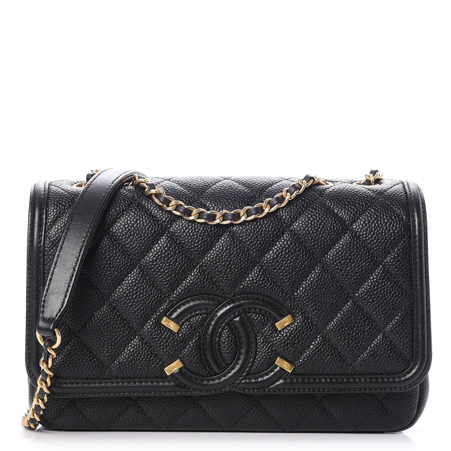 Chanel Caviar Quilted Small CC Filigree Flap Black 1 of 7