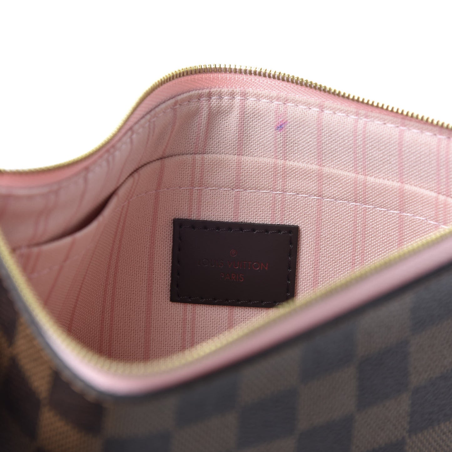 Damier Ebene Neverfull MM GM Pochette Rose Ballerine