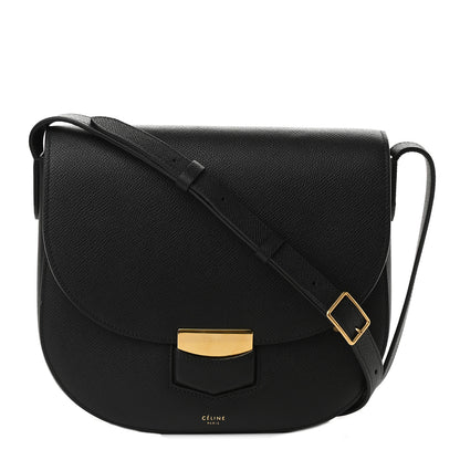 Celine Grained Calfskin Compact Trotteur Black 1 of 8