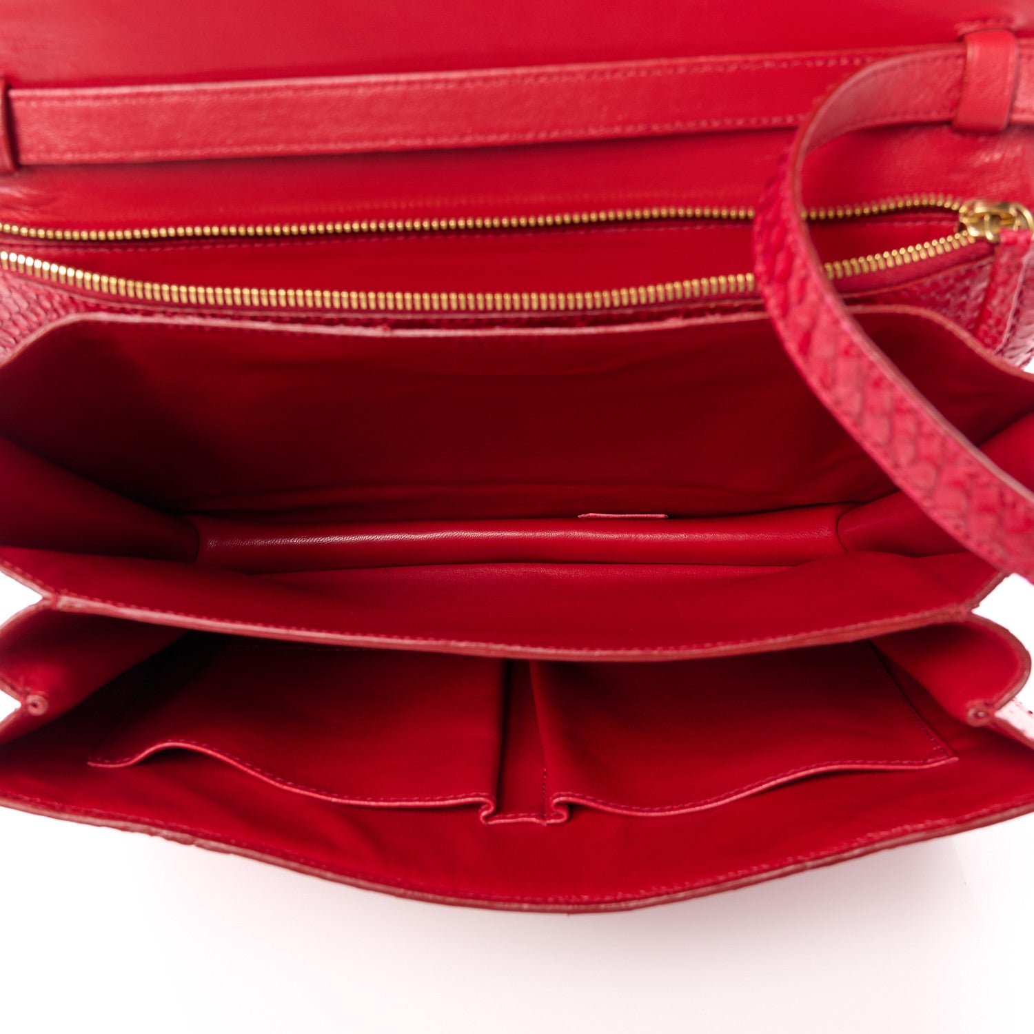 Celine Snakeskin Medium Classic Box Flap Red 5 of 15