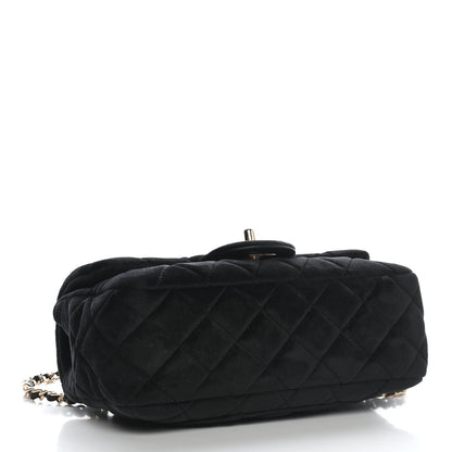 Chanel Velvet Quilted Mini Rectangular Pearl Crush Flap Black 4 of 9
