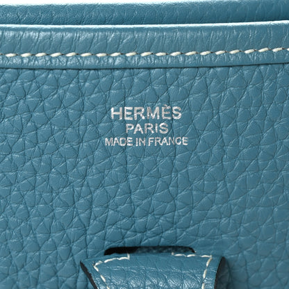 Hermes Taurillon Clemence Evelyne PM Blue Jean 6 of 10