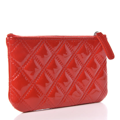 Chanel Patent Quilted Small Cosmetic Case Red 3 of 9