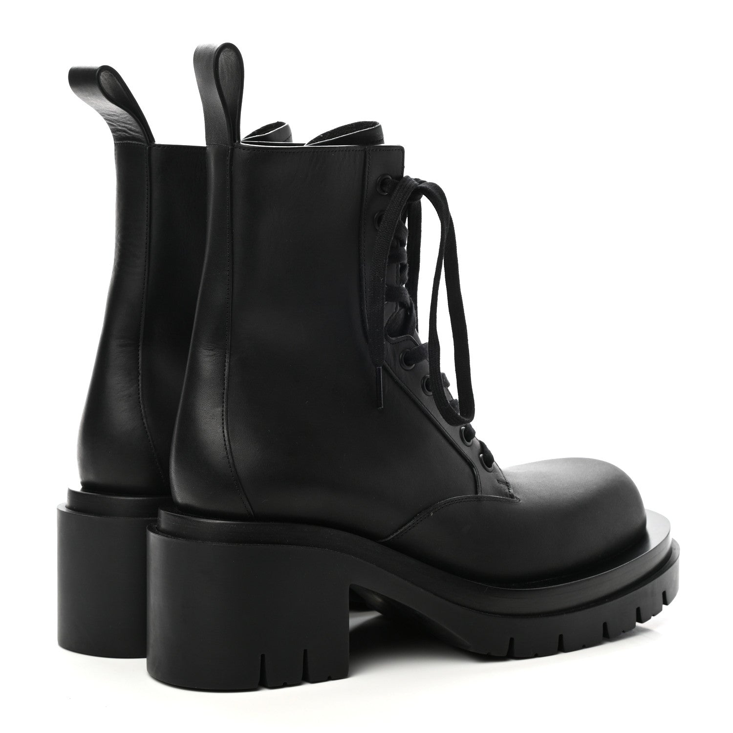 Bottega Veneta Calfskin The Lug Lace Up 30/70mm Ankle Boots 38 Black 4 of 8