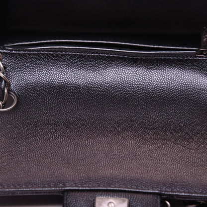 Chanel Metallic Caviar Chevron Quilted Mini Rectangular Flap Black 12 of 13