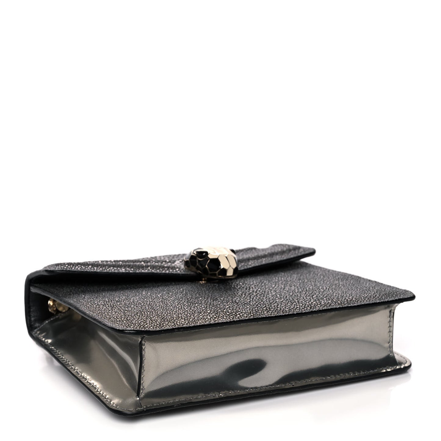 Stingray Patent Serpenti Forever Crossbody Grey