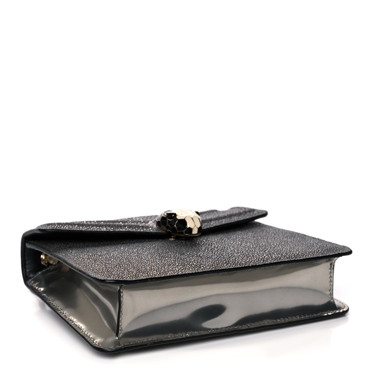 Bulgari Stingray Patent Serpenti Forever Crossbody Grey 4 of 15