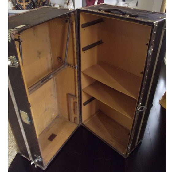 Antique WARDROBE Steamer TRUNK