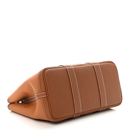 Hermes Toile Militaire Vache Country Verso Garden Party 30 TPM Gold Dune Magnolia 3 of 10