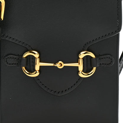 Gucci Boarded Plutone Calfskin Mini Horsebit 1955 Crossbody Bag Black 8 of 13