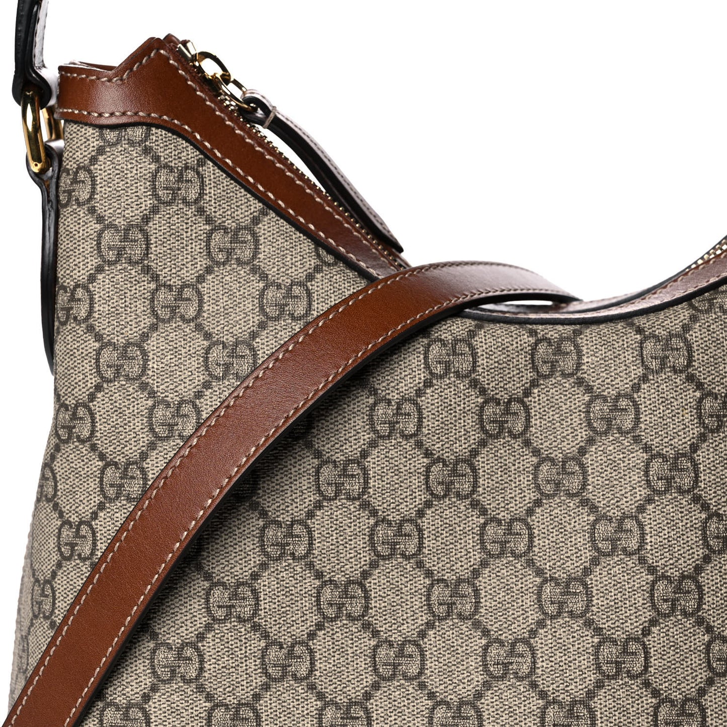 GG Supreme Monogram Linea A Hobo Brown