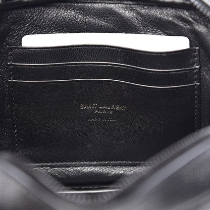 Saint Laurent Grain De Poudre Matelasse Monogram Mini Lou Camera Bag Black 6 of 11