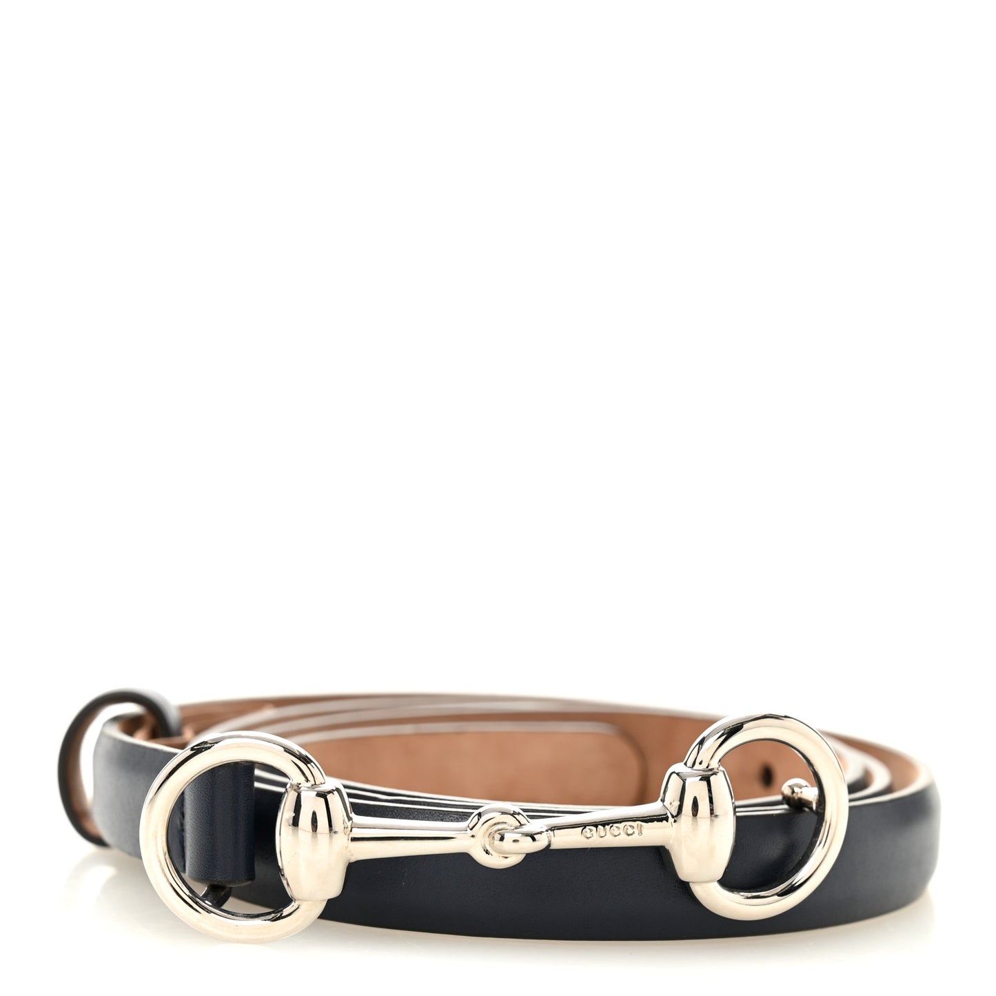Calfskin Horsebit Skinny Belt 90 36 Blue