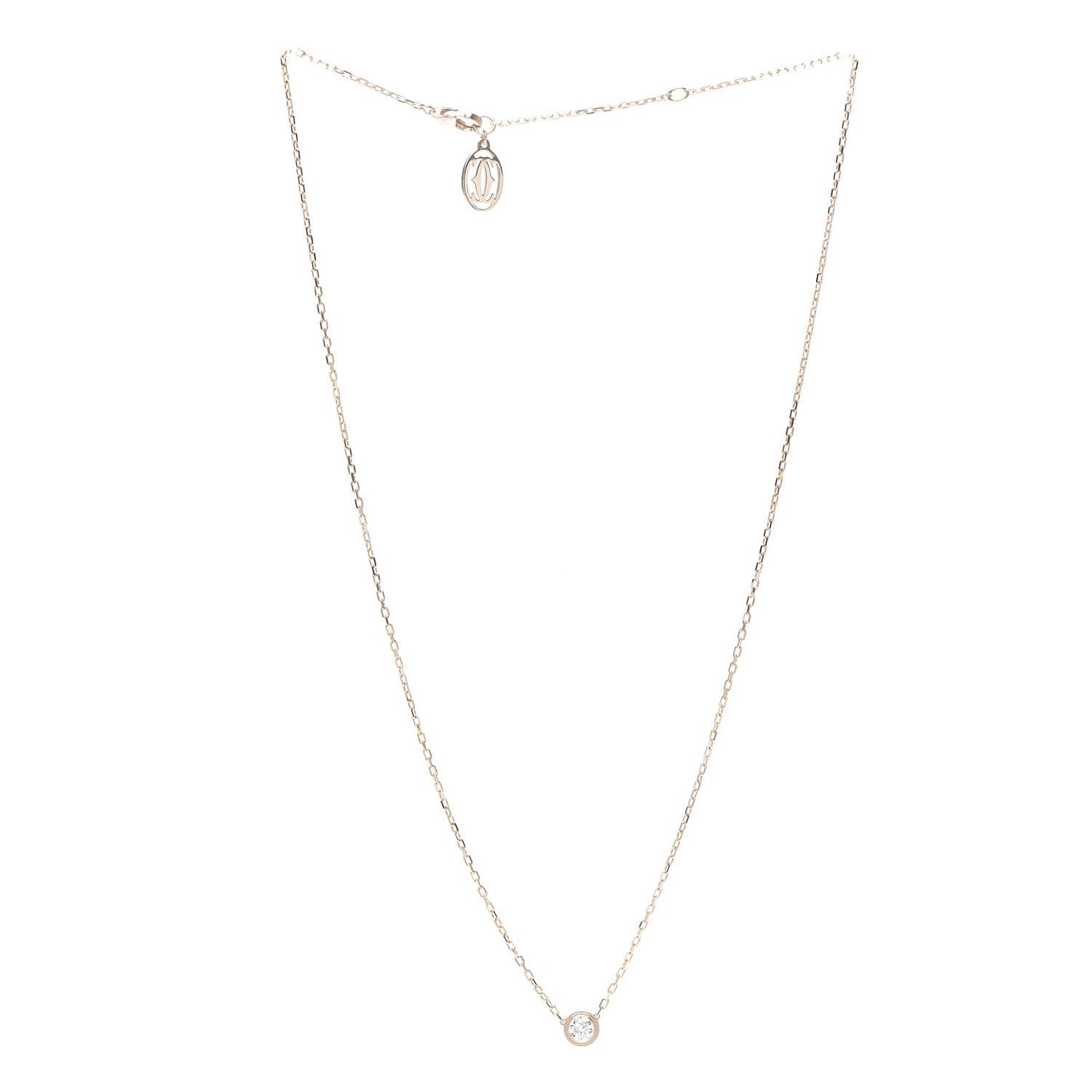 18K Pink Gold Diamond LM D'Amour Pendant Necklace