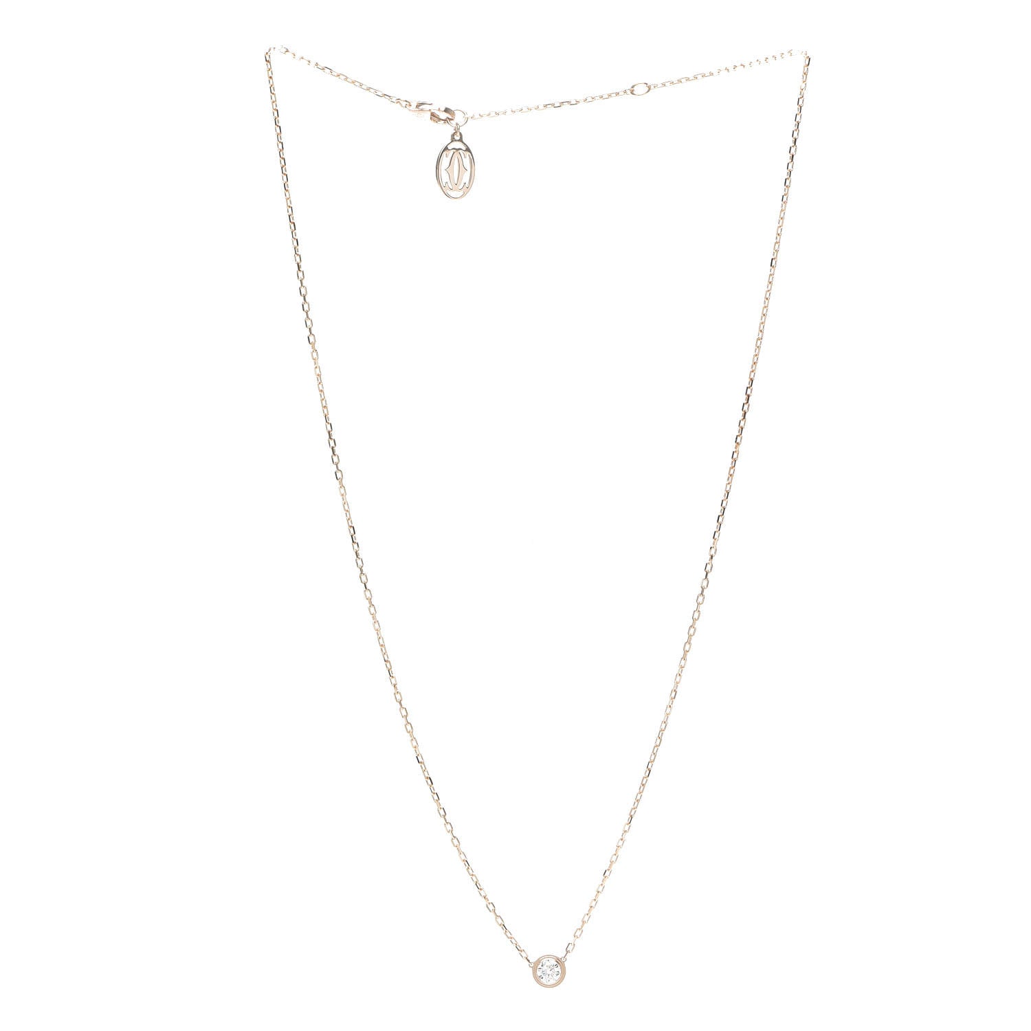 Cartier 18K Pink Gold Diamond LM D'Amour Pendant Necklace 3 of 7