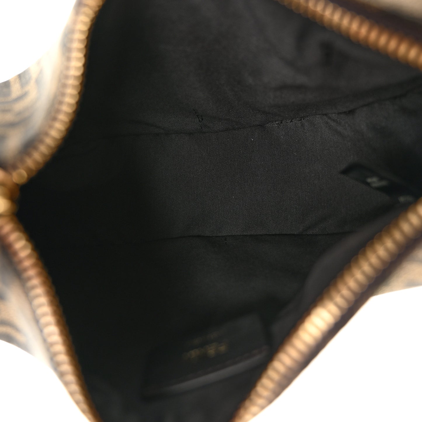 Fabric Jacquard Vitello Grace FF 1974 Mini Fendigraphy Hobo Bag Tobacco Moro Ebano