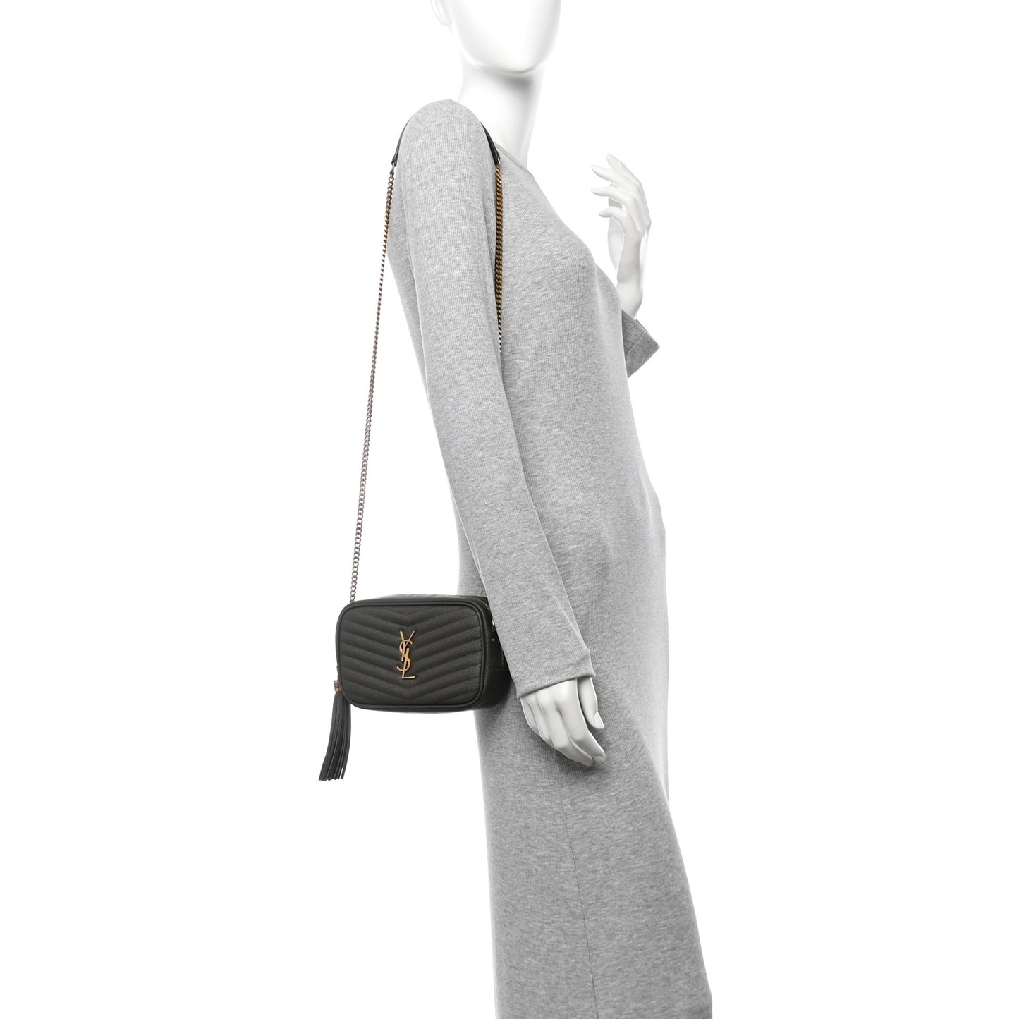 Grain De Poudre Matelasse Monogram Mini Lou Camera Bag Pebble