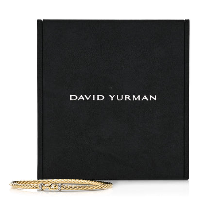 David Yurman 18K Yellow Gold Diamond 2.6mm Cable Collectibles Buckle Bracelet 4 of 4