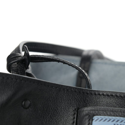 Prada Glace Calfskin Etiquette Shopping Bag Black Astrale 12 of 13