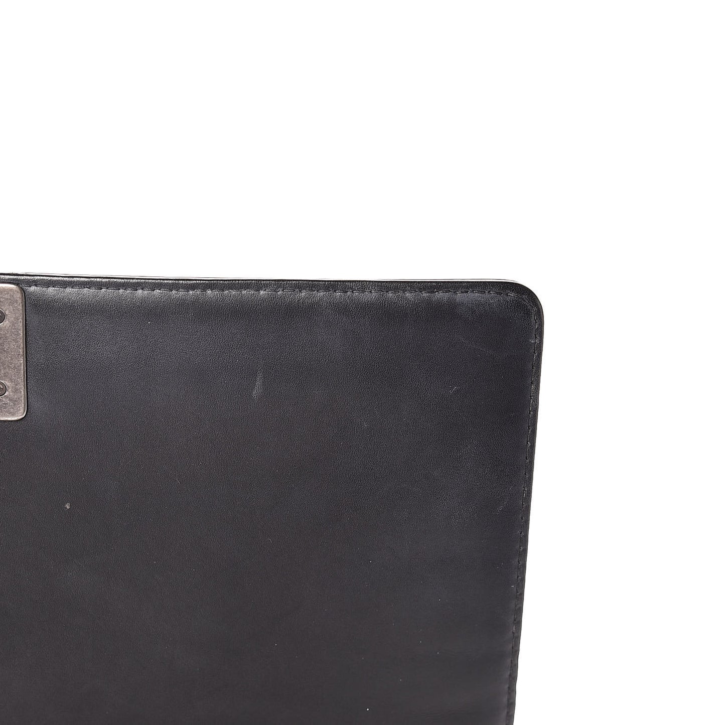Patent Quilted Large Boy Flap Black