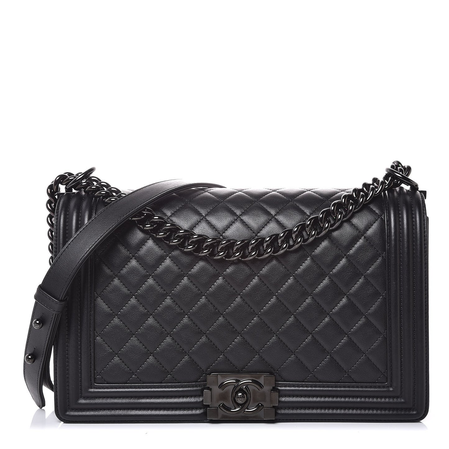 Calfskin Quilted New Medium Boy Flap So Black