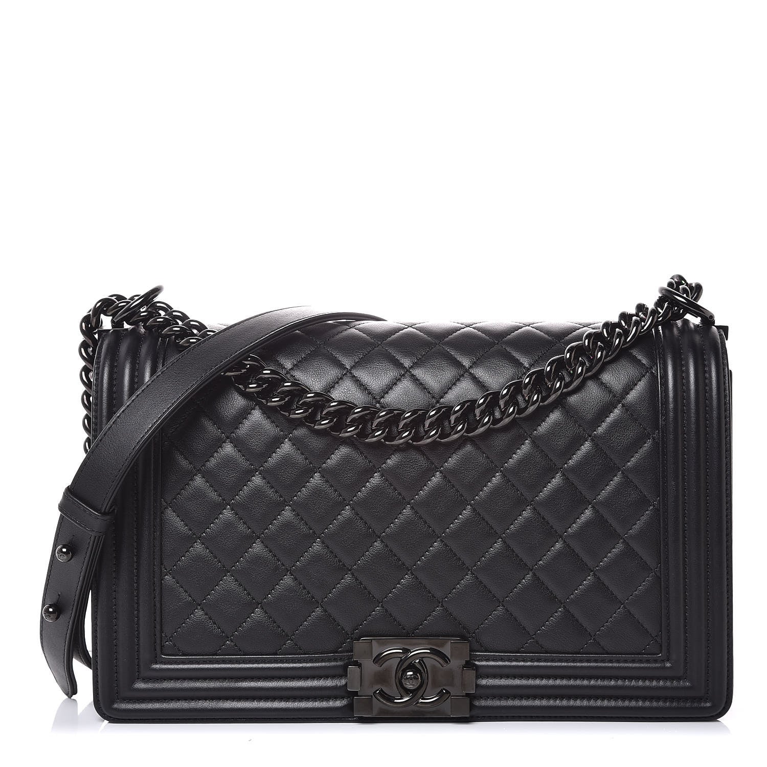 Chanel Calfskin Quilted New Medium Boy Flap So Black 1 of 7