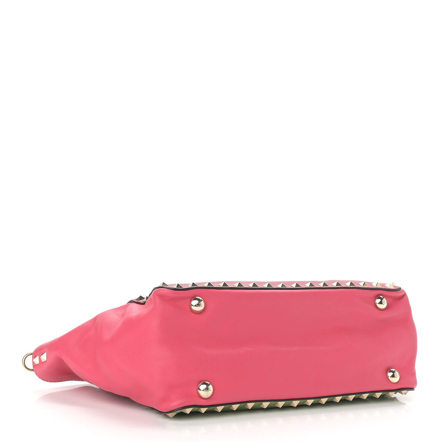 Valentino Garavani Vitello Colorblock Small Rockstud Tote Deep Rose Clover Grey Scarlet 4 of 17
