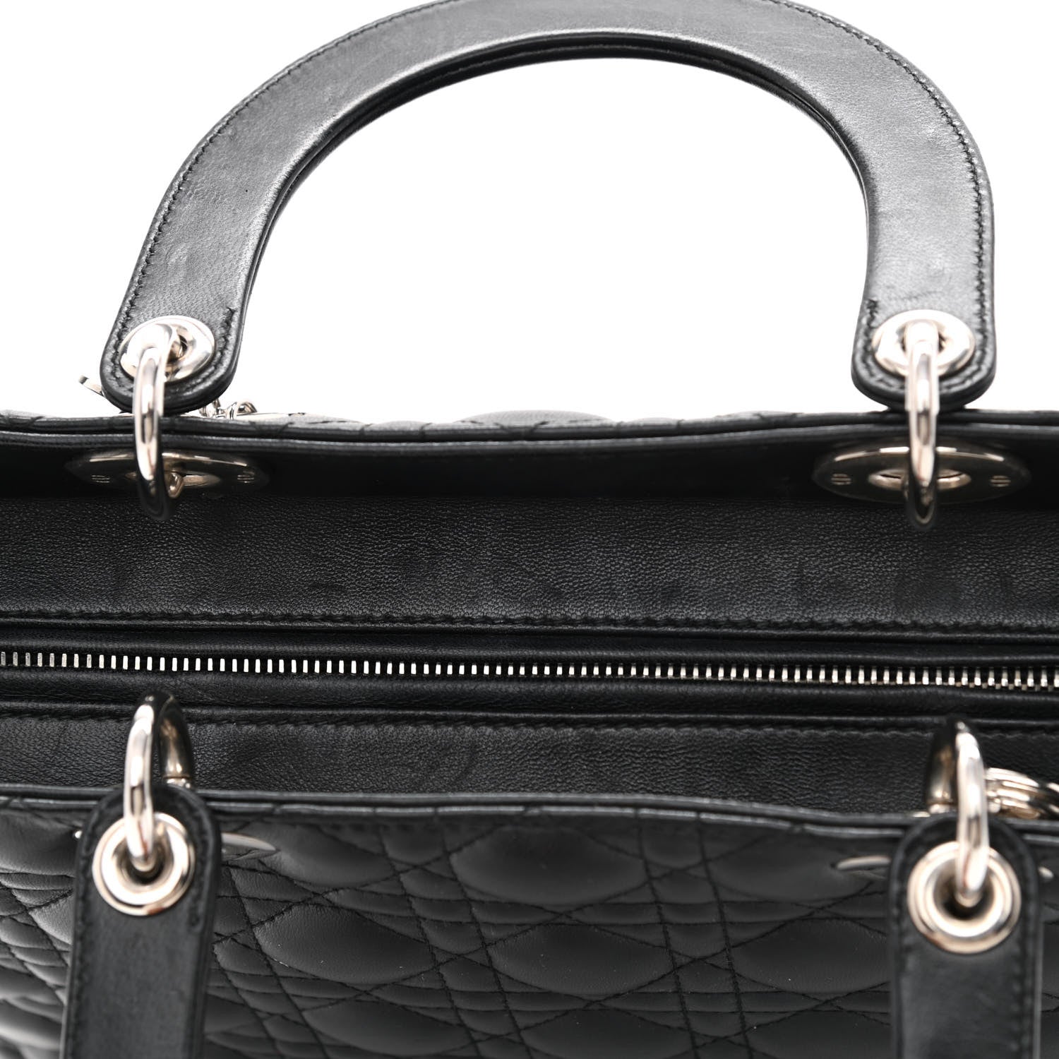 Christian Dior Lambskin Cannage Large Lady Dior Black 14 of 15