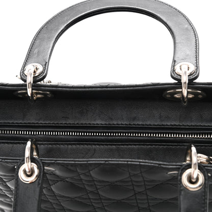Christian Dior Lambskin Cannage Large Lady Dior Black 14 of 15