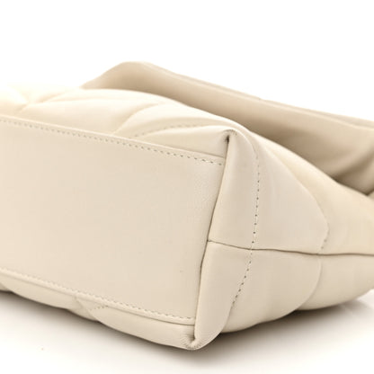 Saint Laurent Lambskin Quilted Toy Loulou Puffer Monogram Chain Satchel Blanc Vintage 9 of 12