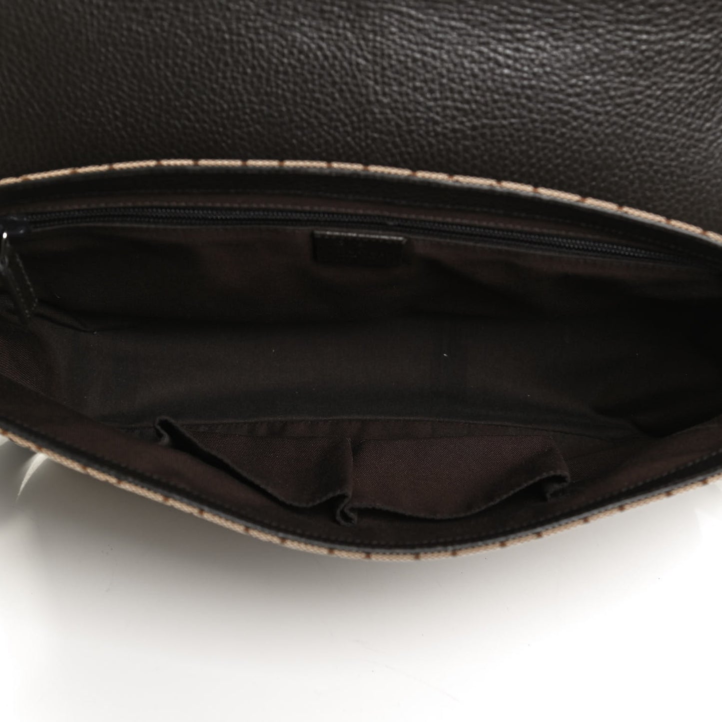 Monogram Large Flap Messenger Bag Beige Dark Brown