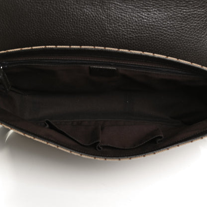 Gucci Monogram Large Flap Messenger Bag Beige Dark Brown 5 of 16