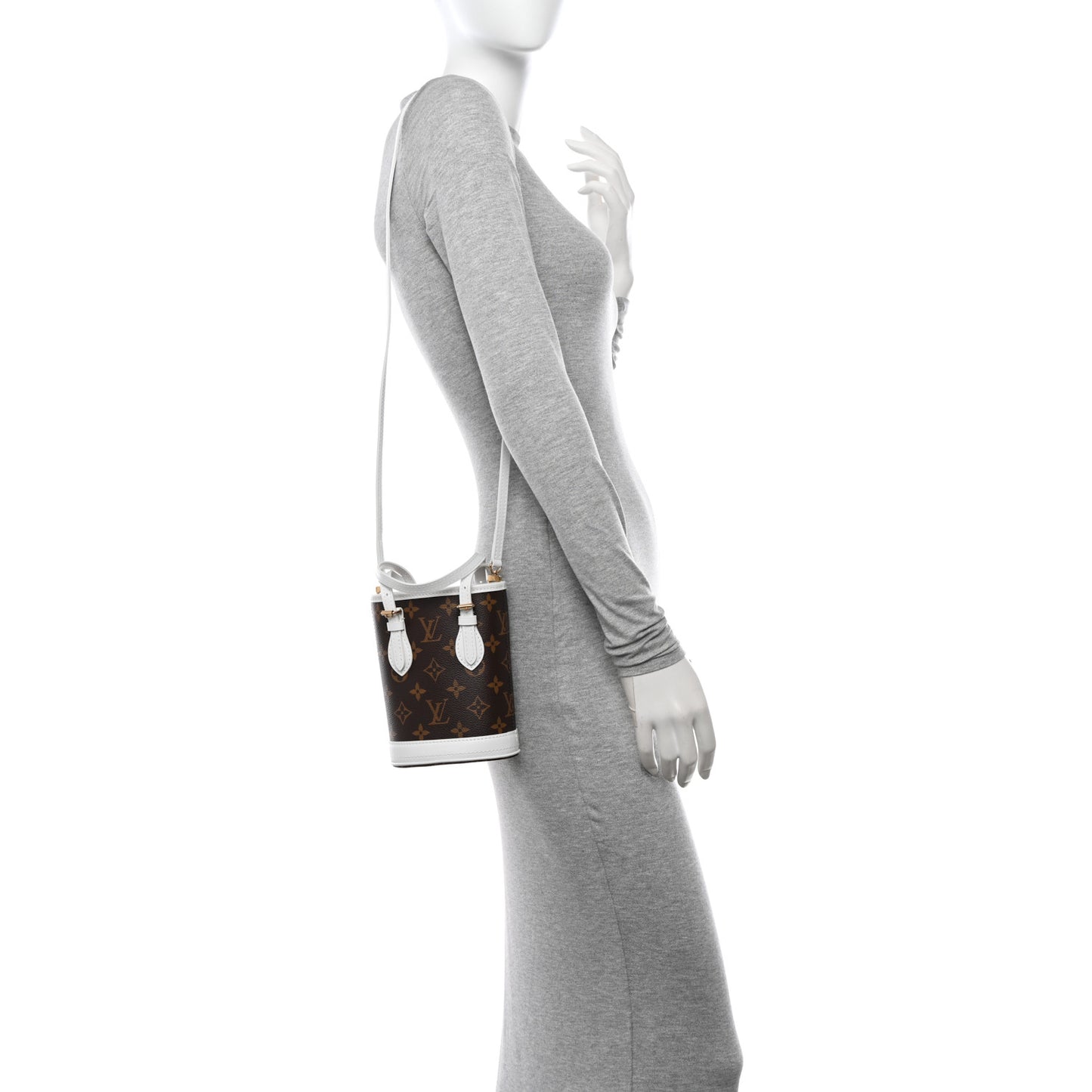 Monogram LV Match Nano Bucket Bag White