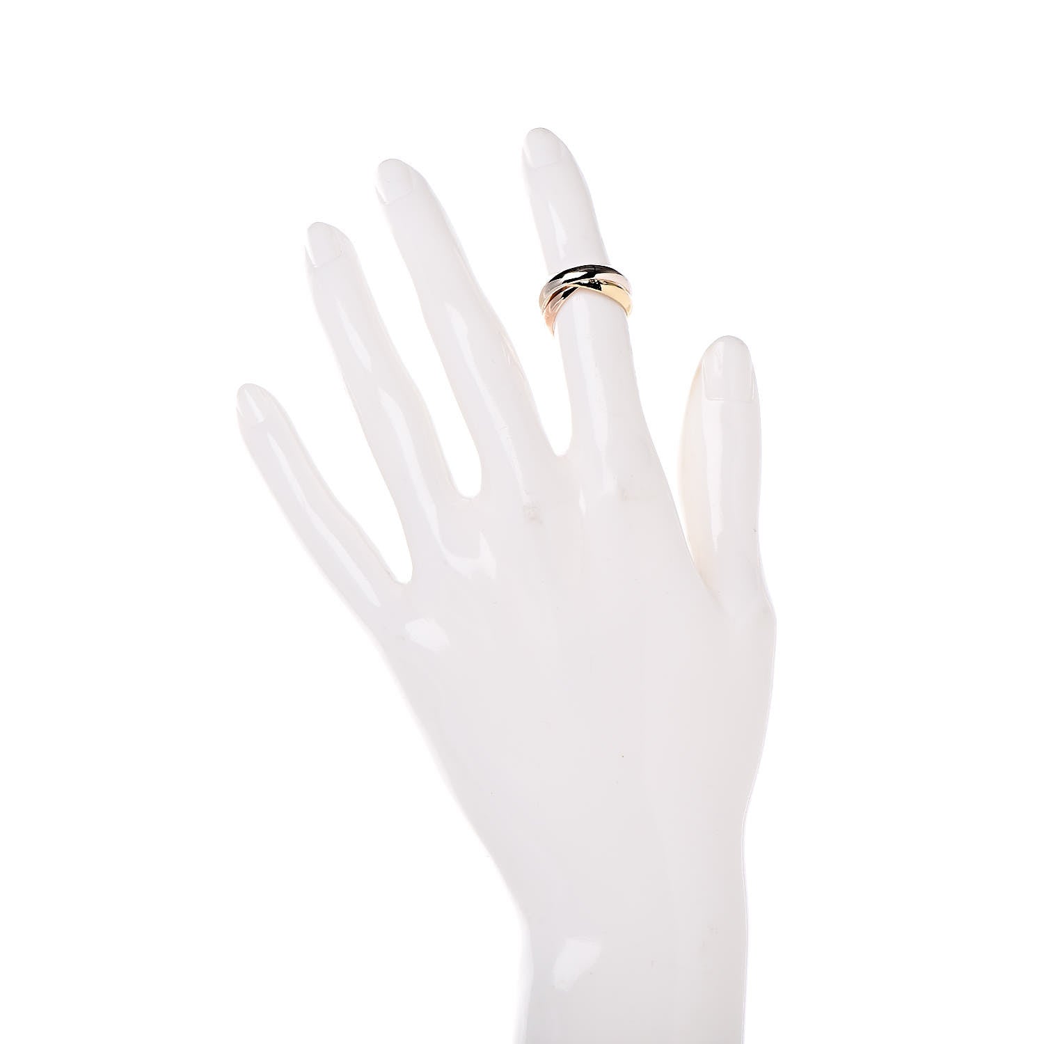 Cartier 18K Pink Yellow White Gold Classic Les Must De Trinity Ring 49 4.75 2 of 5