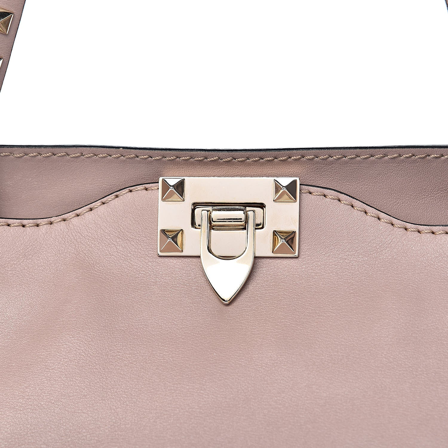 Valentino Garavani Vitello Medium Rockstud Tote Poudre 12 of 12