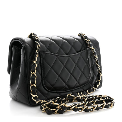 Chanel Lambskin Quilted Mini Rectangular Flap Black 3 of 11